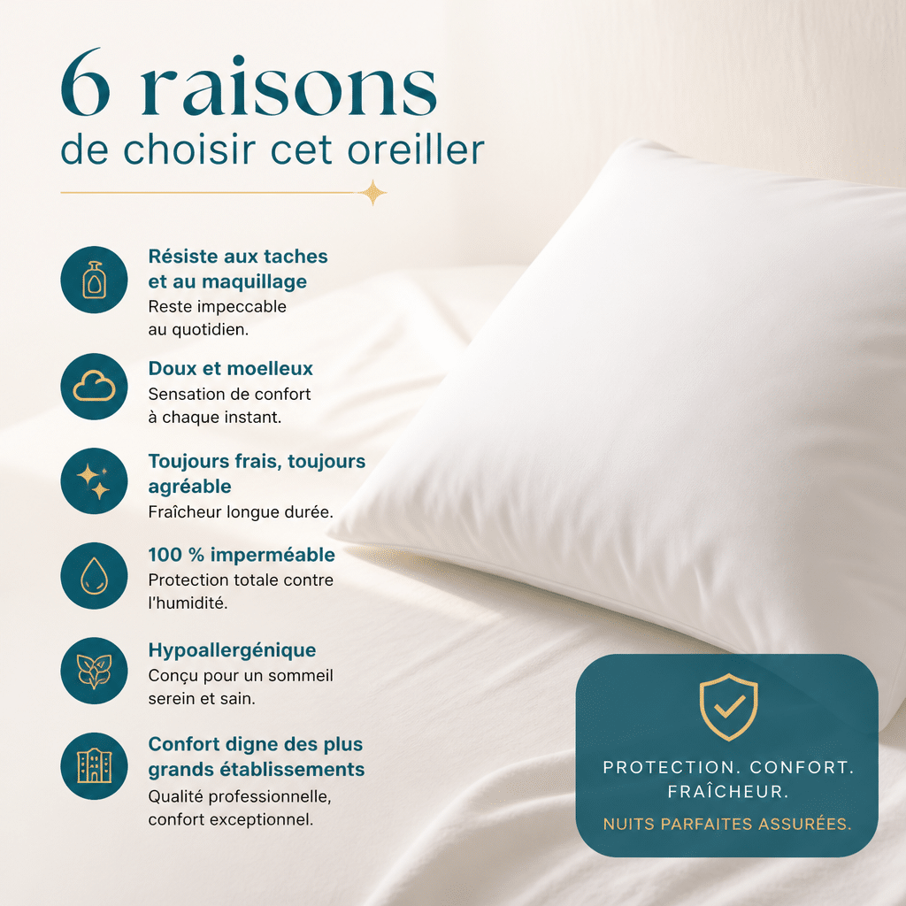 Oreiller Antitâche 6 raisons de l'acheter