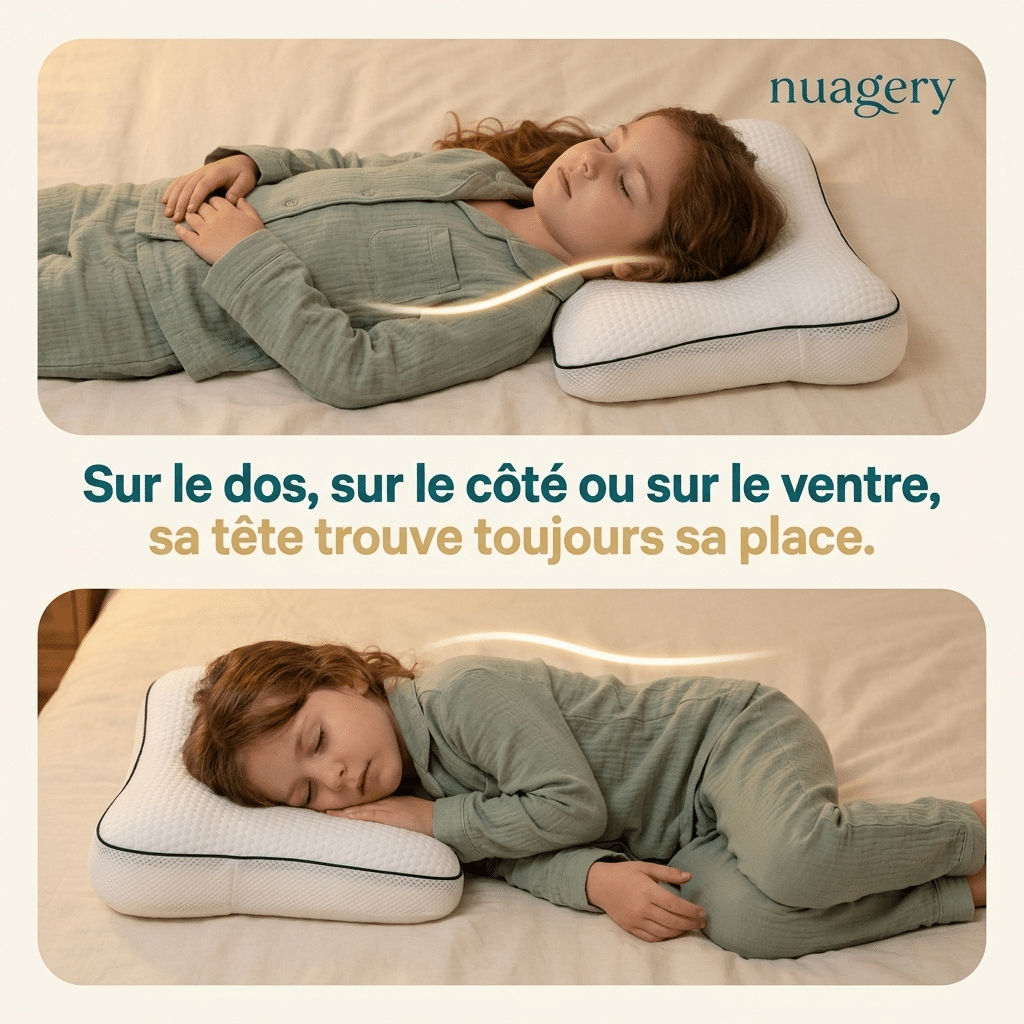 Oreiller enfant colonne alignée