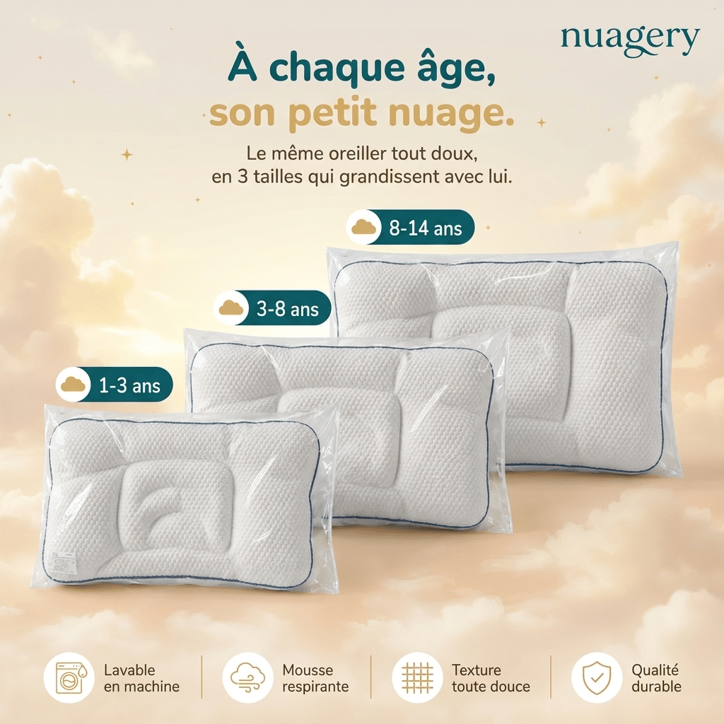 Oreiller enfant trois tailles