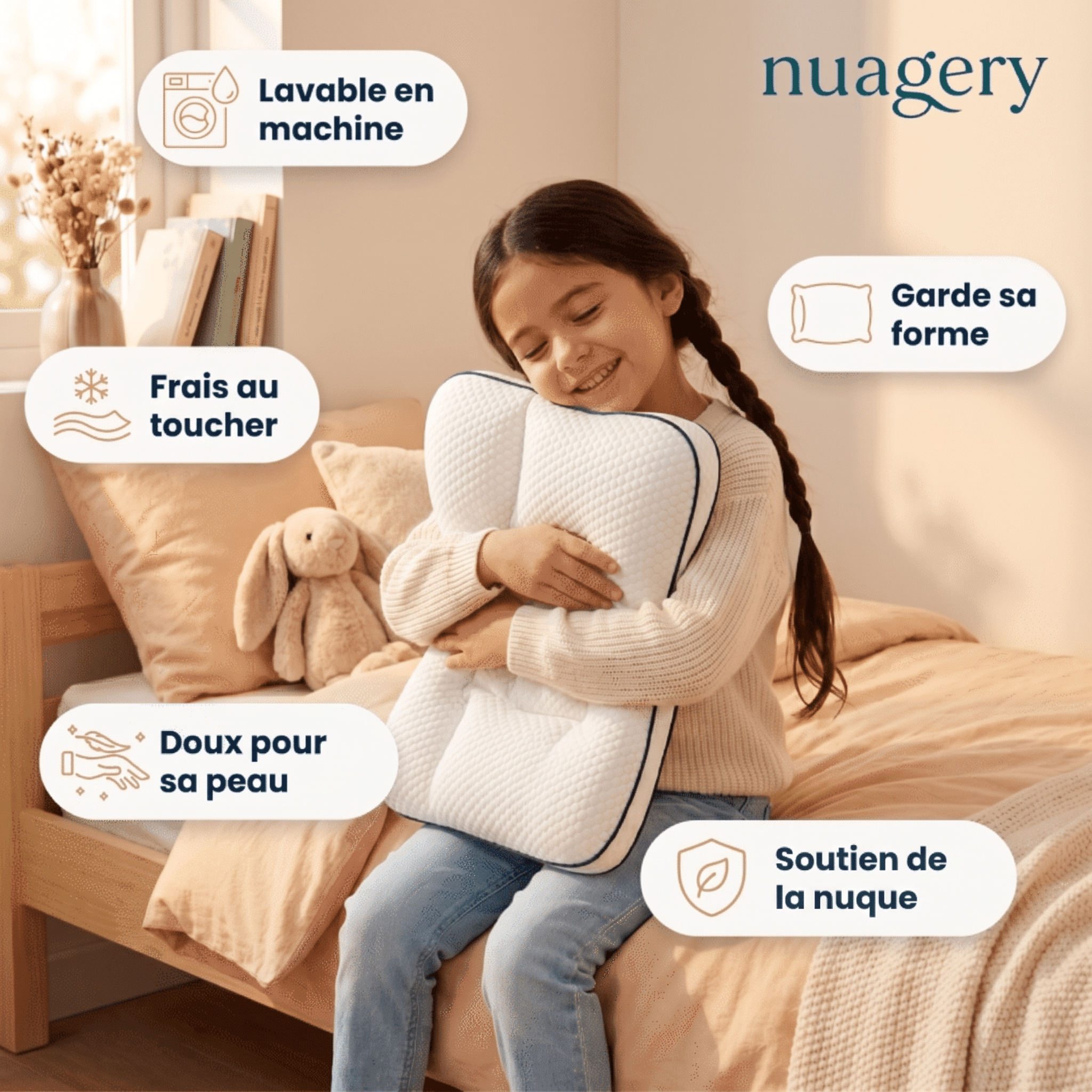fille oreiller enfant